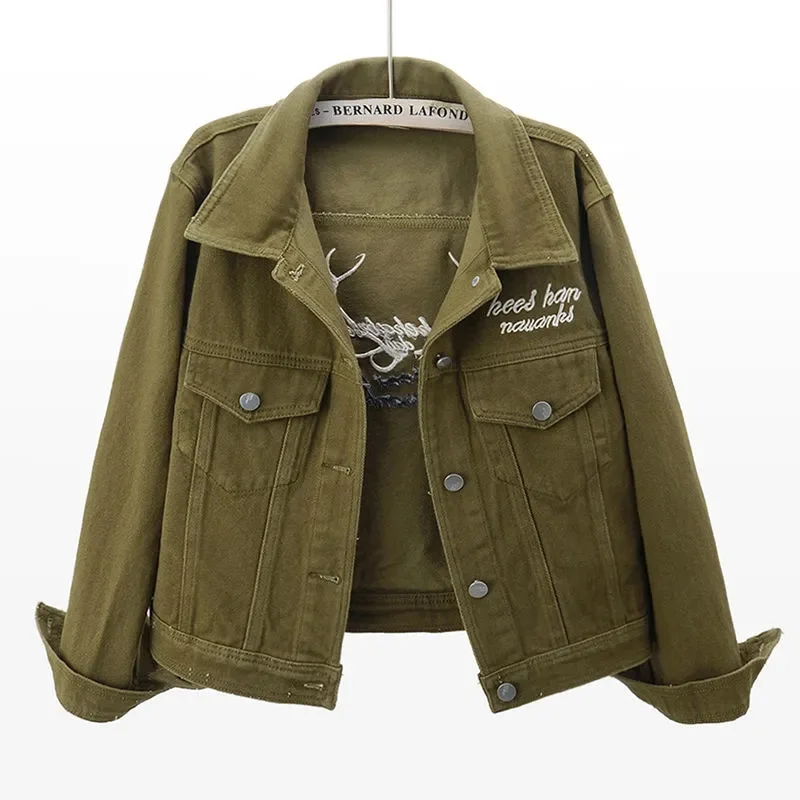 Новая Осенняя джинсовая куртка Nice женские короткие джинсовые куртки с длинным