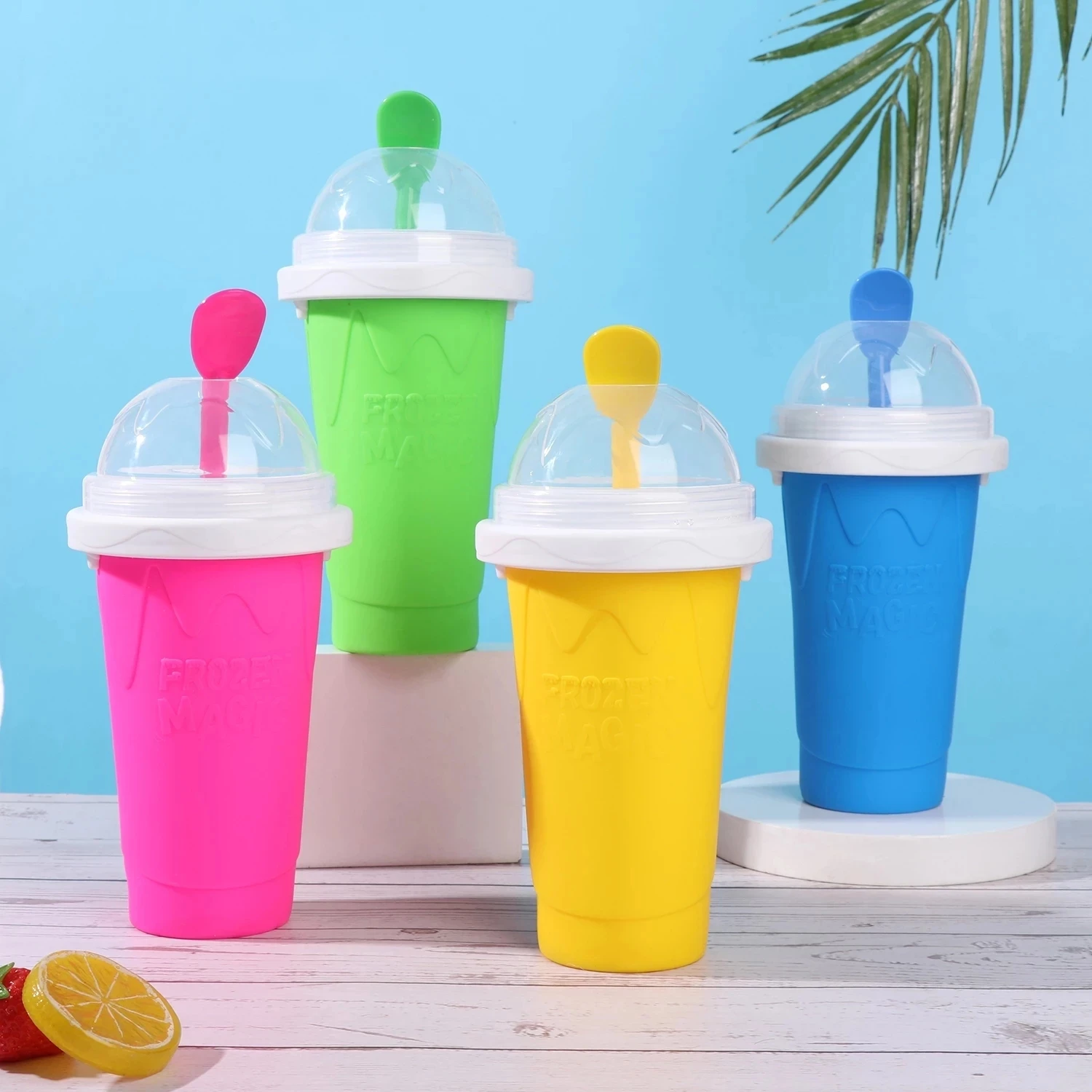 

Quick-frozen Smoothie Cup Diy Homemade Smoothie Cups Freeze Drinks Cup Double Layer Summer Juice Ice Cream Cooling Cup