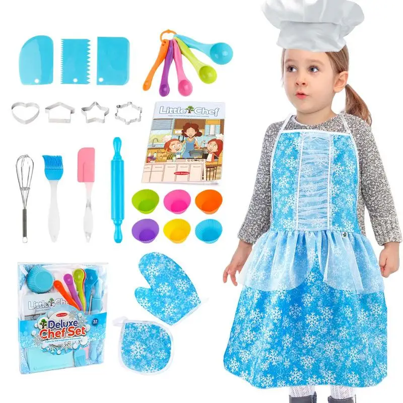 

Kids Cooking Baking Set 48 Pcs Kitchen Tools With Apron And Chef Hat Baking Utensils Complete Gift Cooking Kit For The Curious