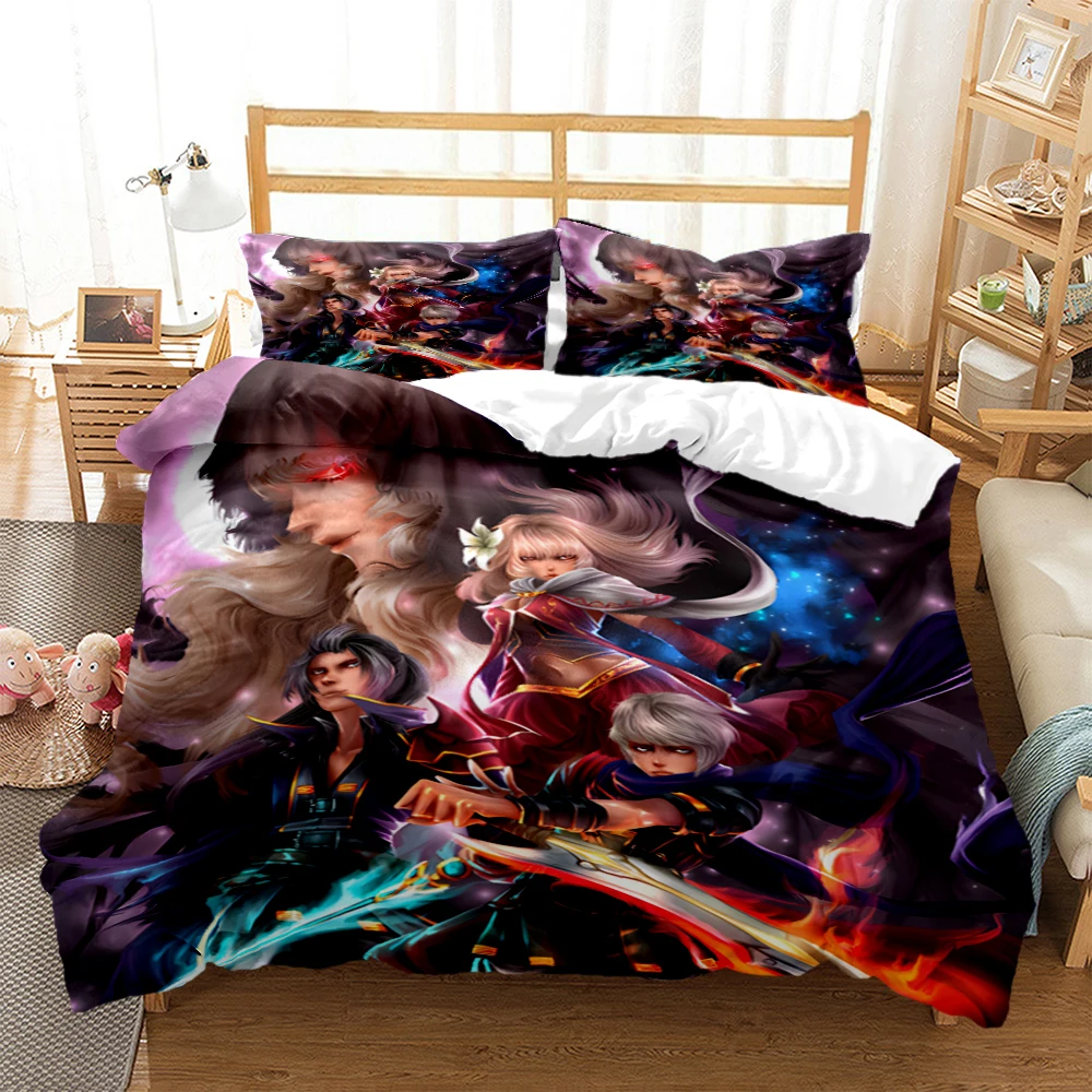 

Final Fantasy Print Three Piece Bedding Set Fashion Article Children or Adults for Beds Quilt Cover Pillowcases Bedding Set Gift