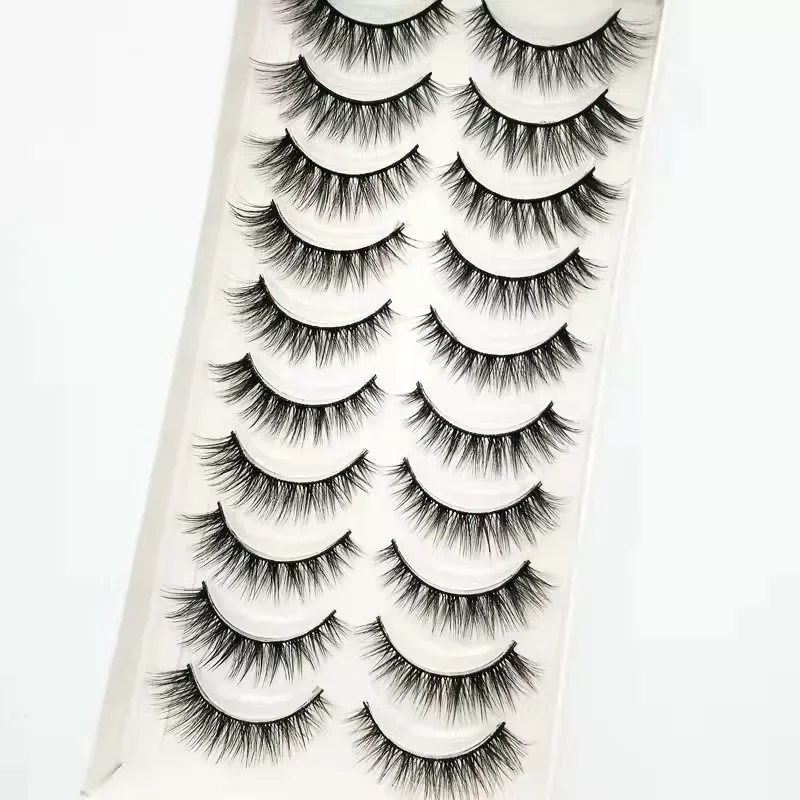 

5/10pairs 8-26mm faux 3d mink lashes fluffy wispy lashes natural false eyelashes handmade eyelash extension makeup faux cils