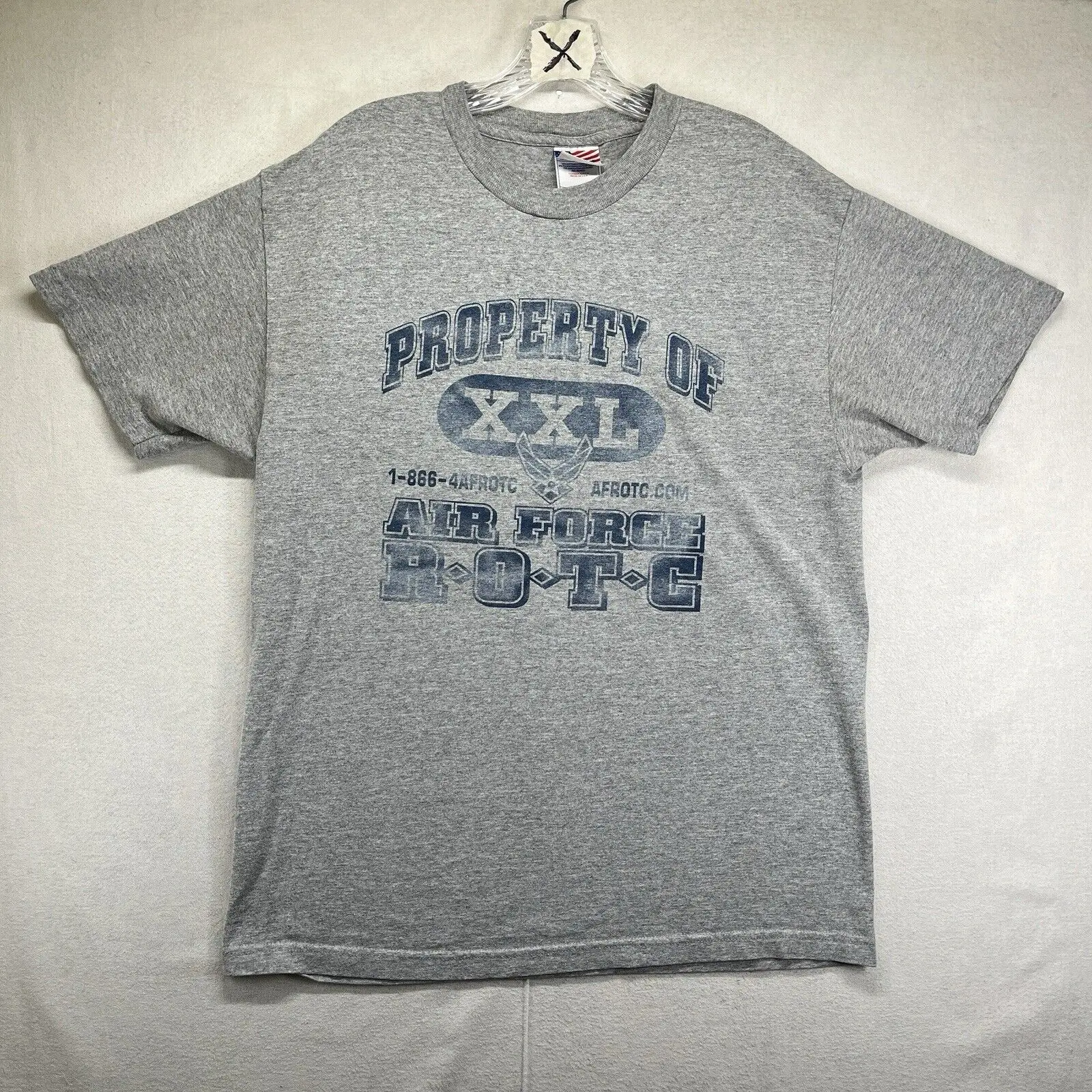 Винтажная Футболка ROTC большого размера Сделано в США выцветающая графическая