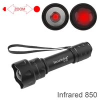 securitying t20 ir flashlight 850nm zoomable infrared torch night vision tactical hunting lights 38mm lens zoomable led torch