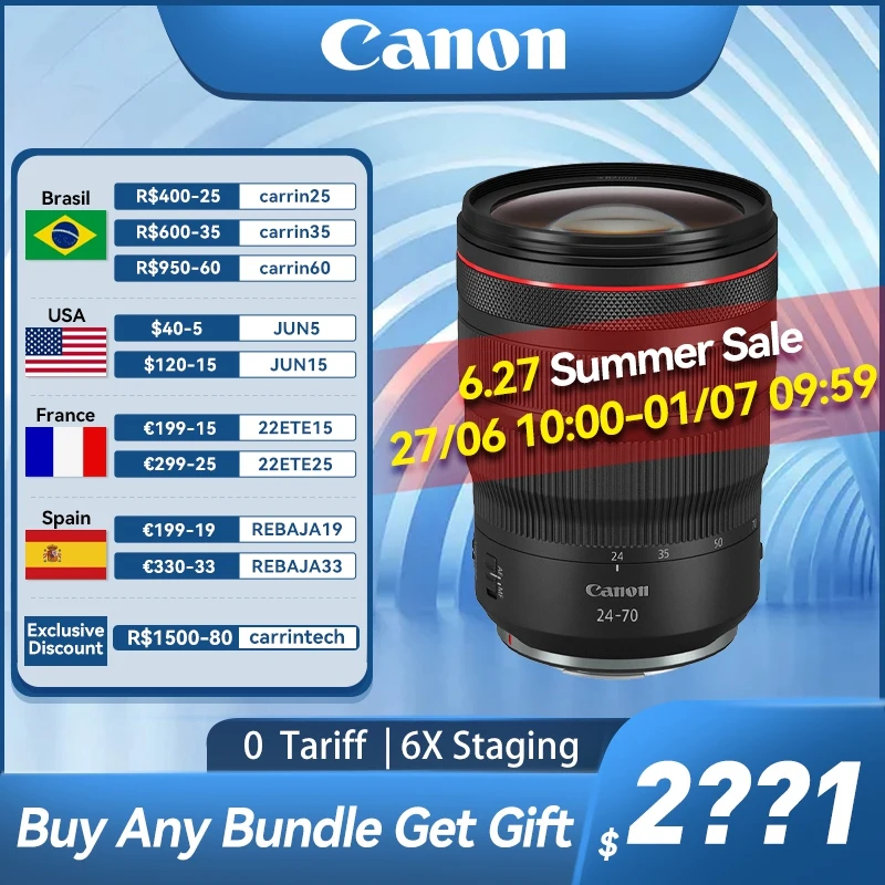 

Canon RF 24-70mm F2.8 USM Large Aperture Autofocus Prime Lens Wide-Angle Zoom Suitable For Portrait Scenery For R RP R5 R6
