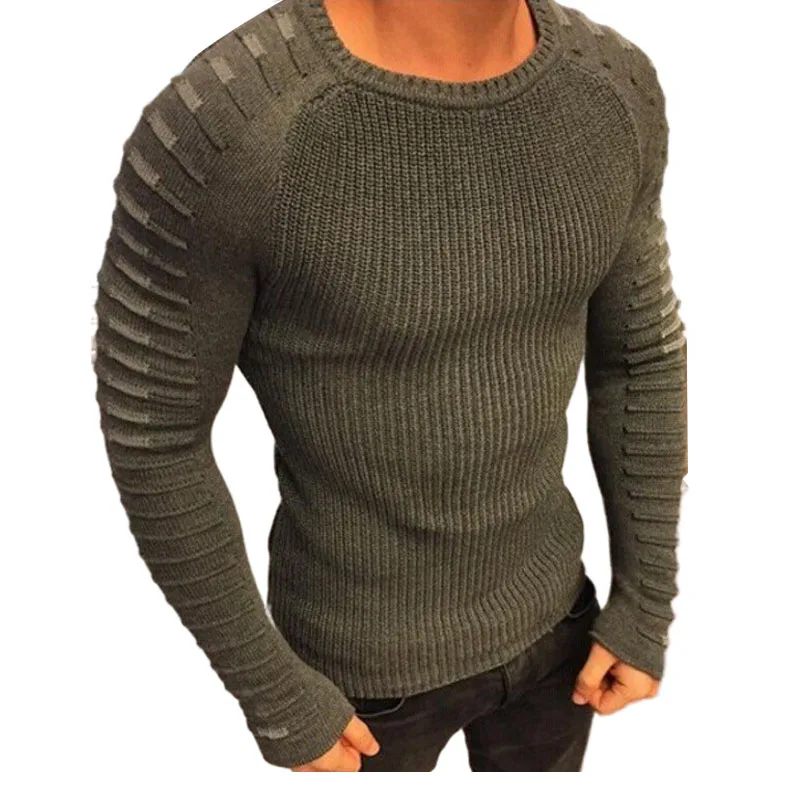 

Knit sweater round O-neck long sleeve men knitted sweater pullover branded ugly sueter masculino green white casual pull homme