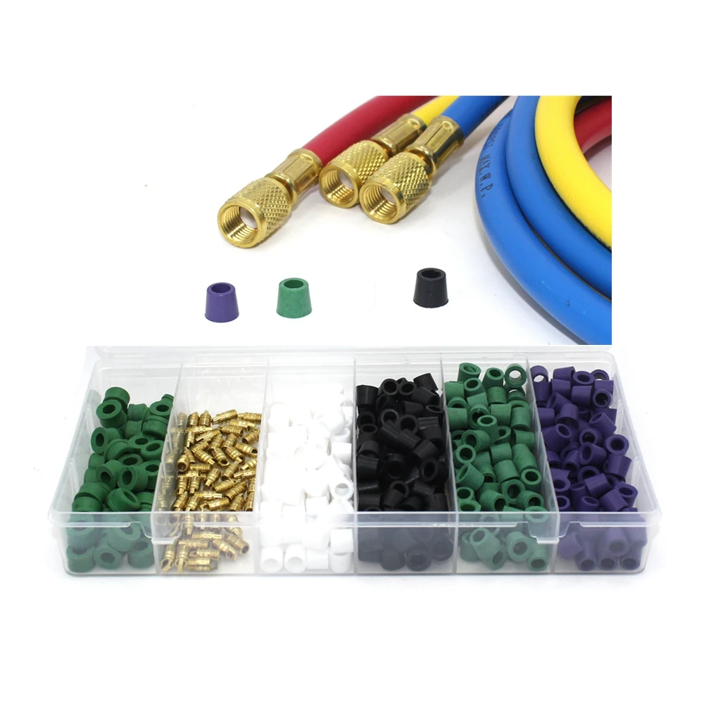 

500 шт., уплотнительное кольцо для наполнения хладагента кондиционера, 5/16, 1/4, 3/16 R410a R134a R22, прокладка для наполняющей трубы хладагента,