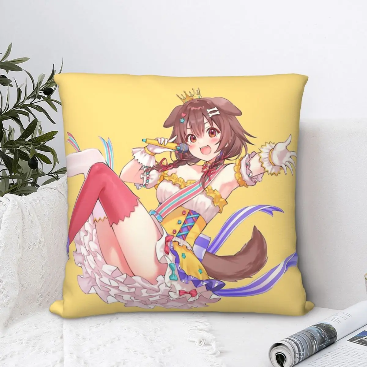 

Inugami Korone Hololive Festival Polyester Cushion Cover Sofa Car Decorative Breathable Throw Pillowcase