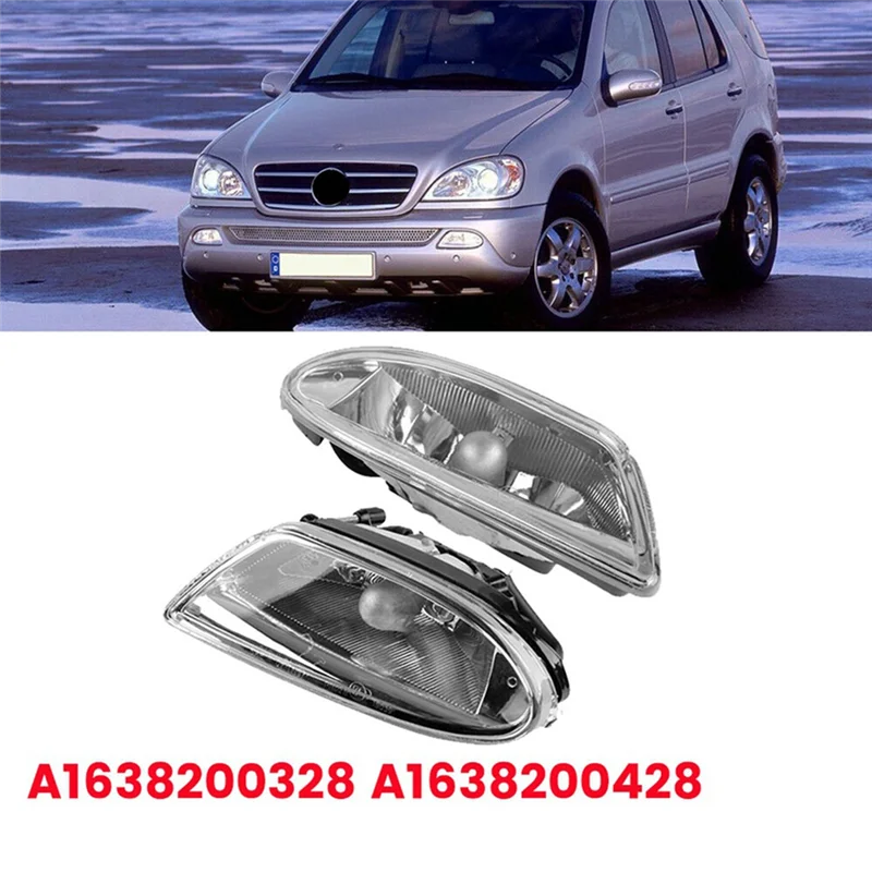 Фото 1 пара автомобильных противотуманных фонарей для Mercedes-Benz W163 ML320 ML350 ML430 ML500 1998-2005 A1638200328 A1638200428 лампа дальнего света №1