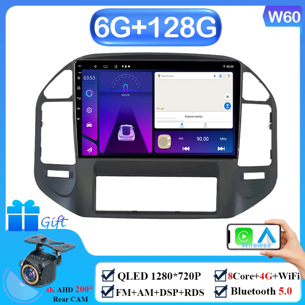 

Автомобильный Android15 для Mitsubishi Pajero 3 V70 V60 1999-2006, стерео головное устройство, мультимедийный видеоплеер, беспроводная GPS-навигация, 5G, WIFI