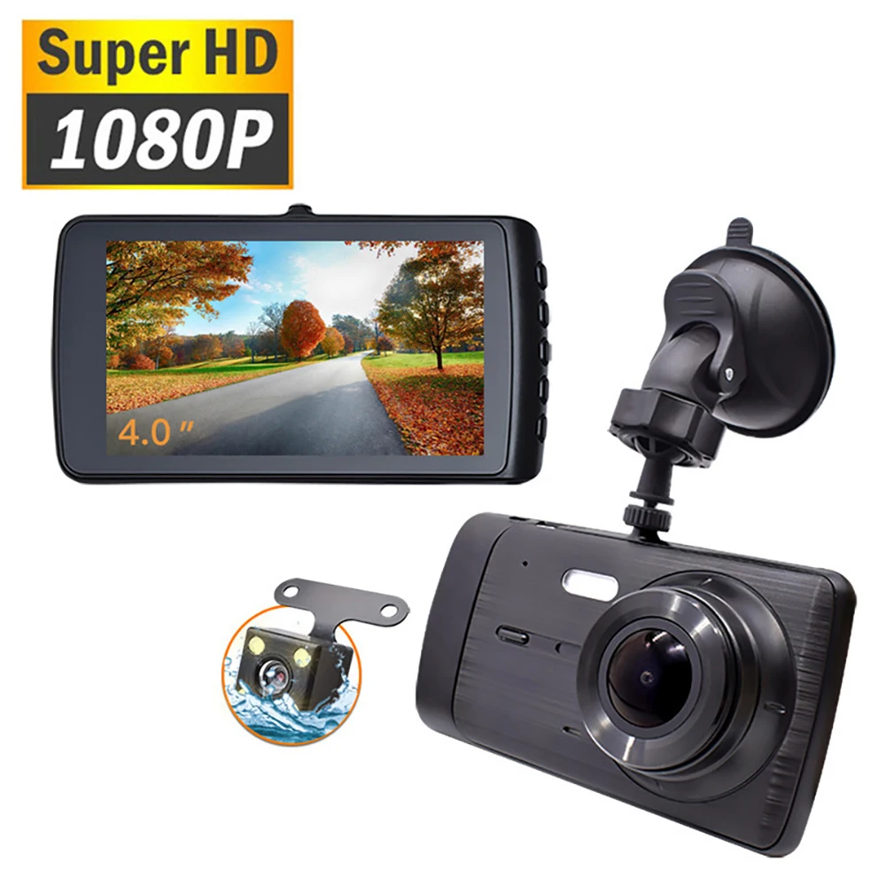 

Видеорегистратор, передняя и задняя камеры, Автомобильный видеорегистратор, зеркало, видеорегистратор, автомобильный черный ящик, Full HD 1080P, ночное видение, автомобильный монитор парковки