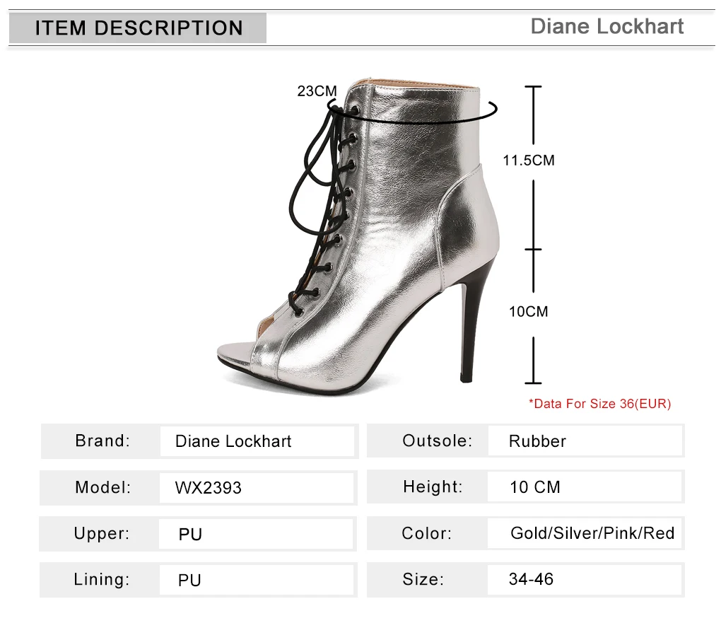 Peep Toe Summer Woman Sandals Sexy Gladiator Ankle Boots Lace-up Thin High Heels Jazz Latin Dance Shoes Female Gold Silver Pink