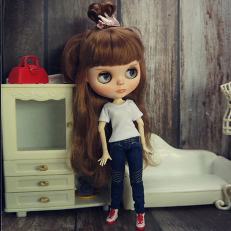 Модные кукольные наряды для кукол блайз комплект одежды платье футболка майка