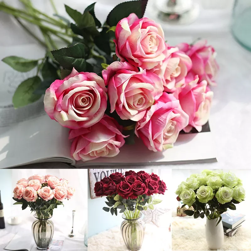

Real Touch Rose Christmas Decorations Silk Artificial peony Wedding decoration Marrige decorative flower for home Party Decor
