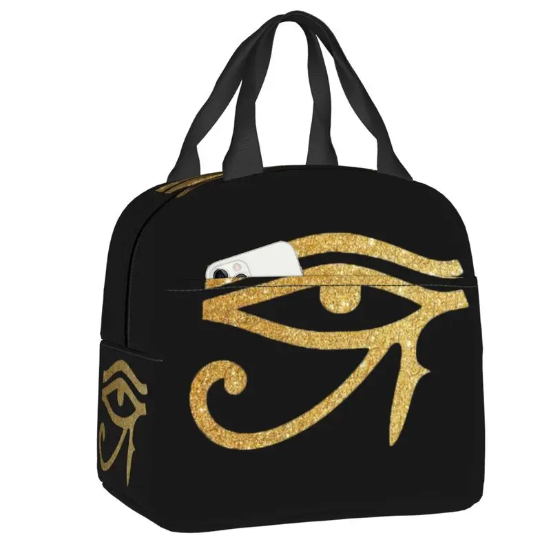 

Custom Egypt Eye Of Horus Lunch Bag Men Women Cooler Thermal Insulated Lunch Boxes for Kids School