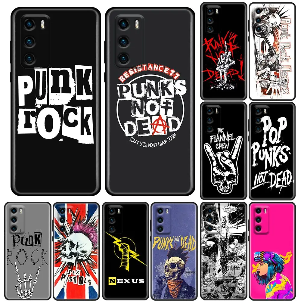 Punk Bands P30Lite Case For Huawei P30 P40 10 Lite P20 P50 Pro P Smart Z 2019 Soft Funda Phone Cases Cover Top Punk Bands Rock