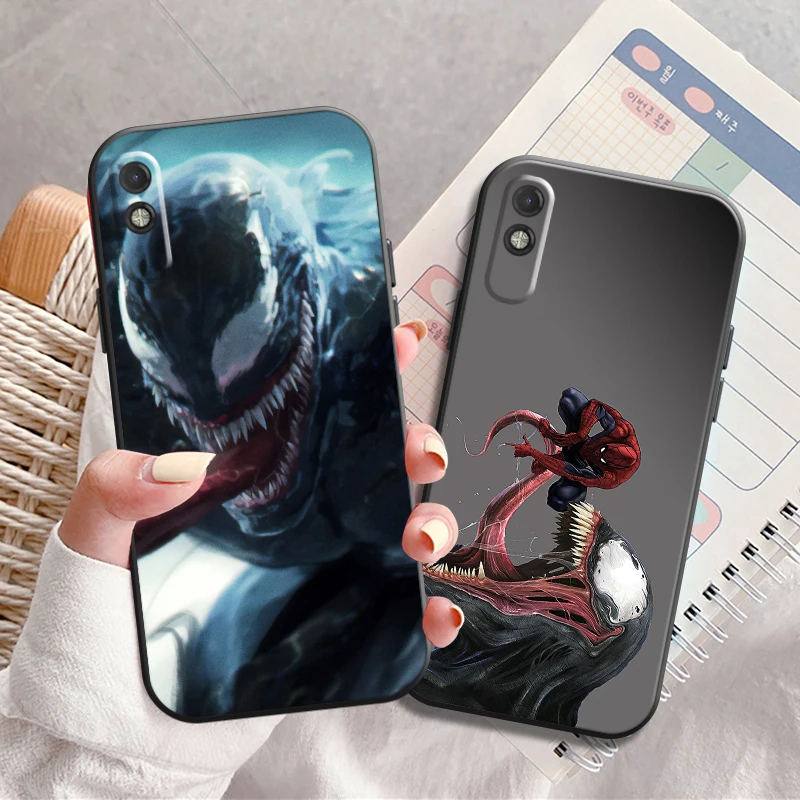 

Marvel Venom Phone Case For Xiaomi Redmi 7 7A 8 8A 9 9i 9AT 9T 9A 9C Note 7 8 2021 8T 8 Pro Back Coque Black Funda