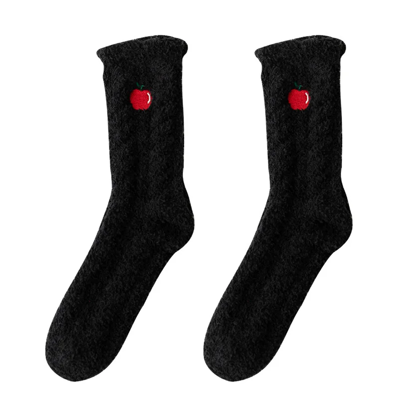 Plush Socks Children Winter Cute Japanese Coral Wool Cotton Socks Monthly Socks Postpartum Sleep Socks Padded Floor Socks
