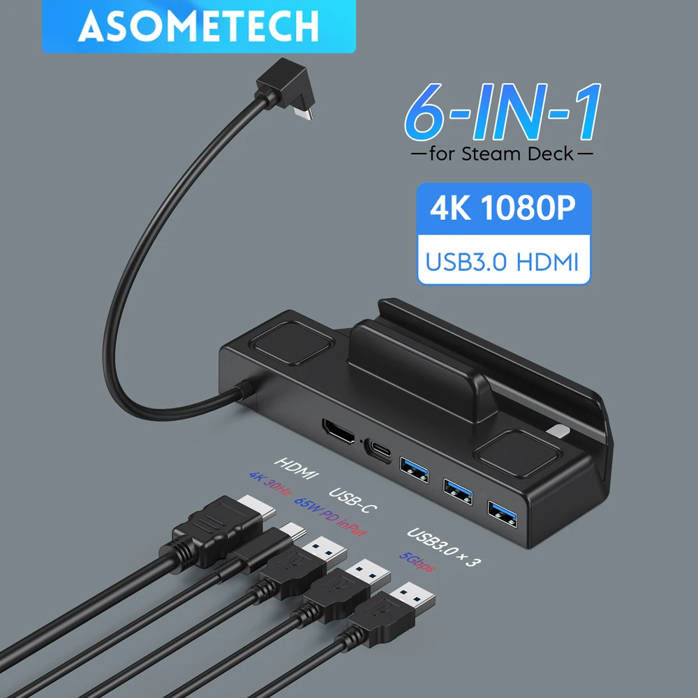 

Docking Station for Steam Deck,Portable Dock with Type-c And USB 3.0，4K HDMI-compatible TV Display Connection for Steam Deck