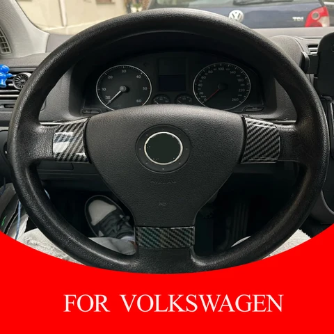 Для VW Golf 5 MK5 Passat B6 Jetta Tiguan 2007-2011, Стайлинг автомобиля, хромированная накладка на руль, наклейка-вставка