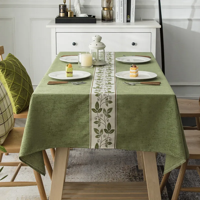 

Blue light luxury style high-end tablecloth, small fresh household living room, dining room tablecloth