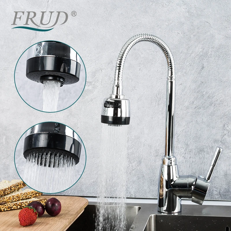 

Смеситель для кухни FRUD, 360 градусов, гибкий поворотный, из цинкового сплава