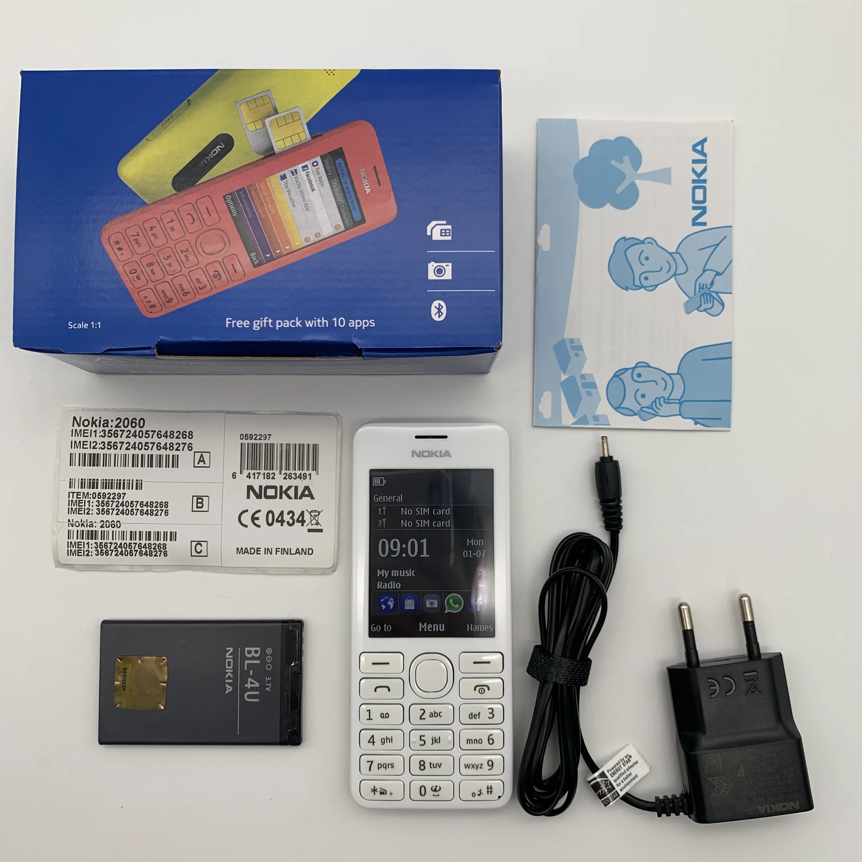 Оригинальный Восстановленный телефон Nokia 206 разблокированный мобильный nokia 2060 с