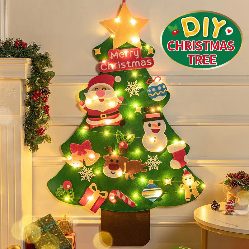 

Войлочная Рождественская елка для творчества, Рождественское украшение для дома, новый год 2022, рождественские украшения, Санта-Клаус, рождественские подарки для детей