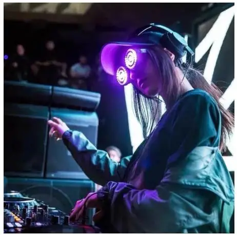 Очки Rezz светодиодные с зарядкой от USB, аксессуар для ночного клуба, вечевечерние
