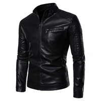 mens jacket spring and autumn pu leather jacket motorcycle slim mens trendy mens leather jacket