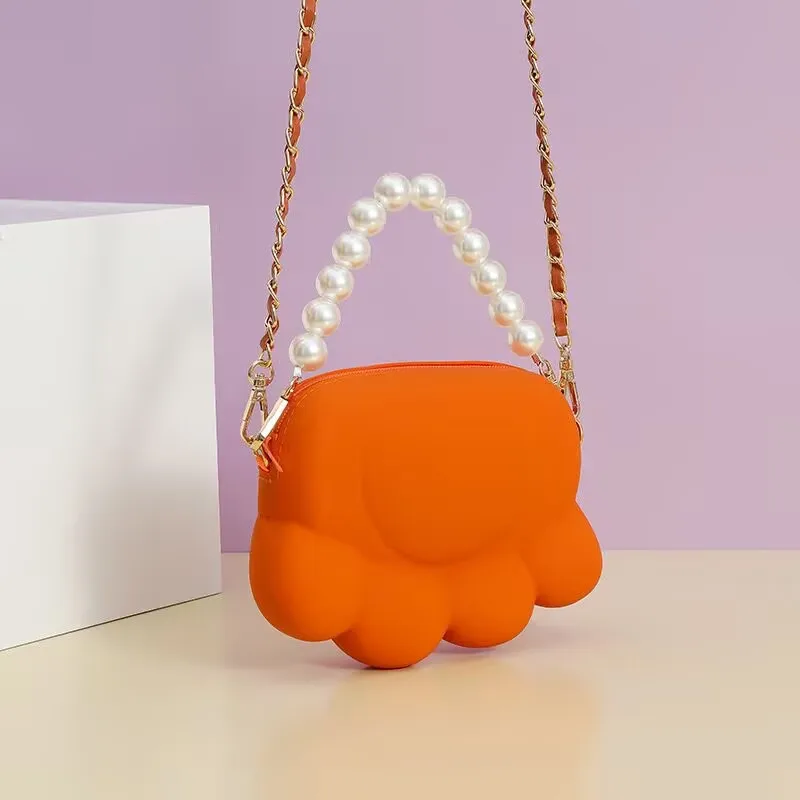 2024 модная силиконовая водонепроницаемая ручная сумка с жемчугом через плечо для