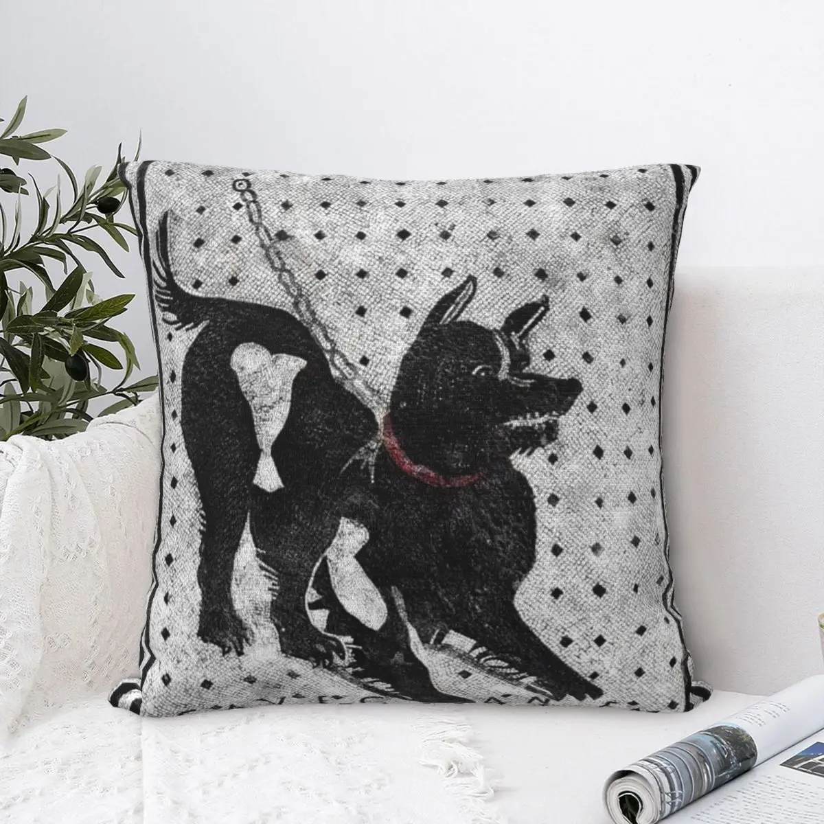 Декоративная подушка пещера Canem-Остерегайтесь собаки-Помпеи Латинская мозаика