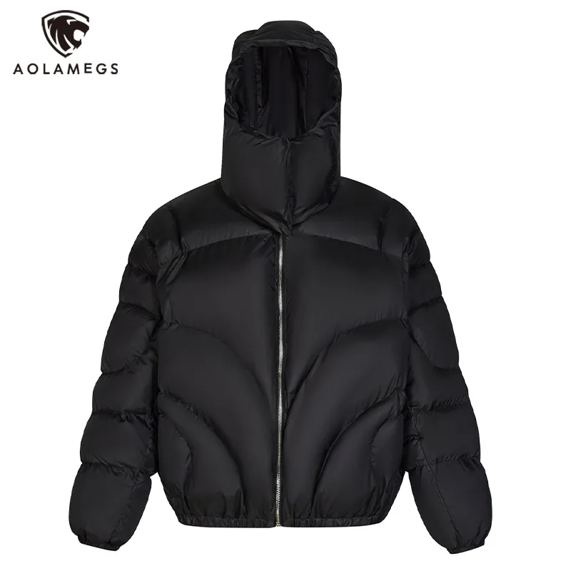 

Мужская куртка-пуховик, однотонное толстое пальто с капюшоном, парка, ветровка большого размера, зимняя верхняя одежда с подкладкой в стиле хип-хоп, теплая уличная одежда