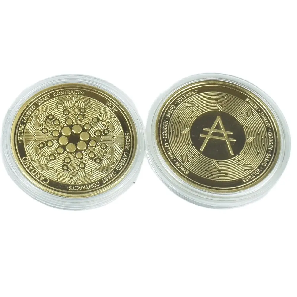Позолоченная монета 999 пробы Dogecoin Doge Cadano ADA IOTA FIL, монета для криптовалюты
