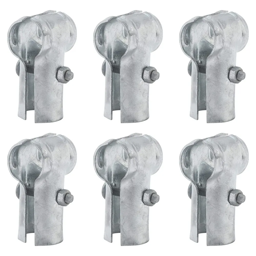 

6pcs End Rail T Clamp Chain Link Fence T Clamps Chain Link Fence Panel Clamp Rail Clips Galvanized For Fences Kennel Handrails