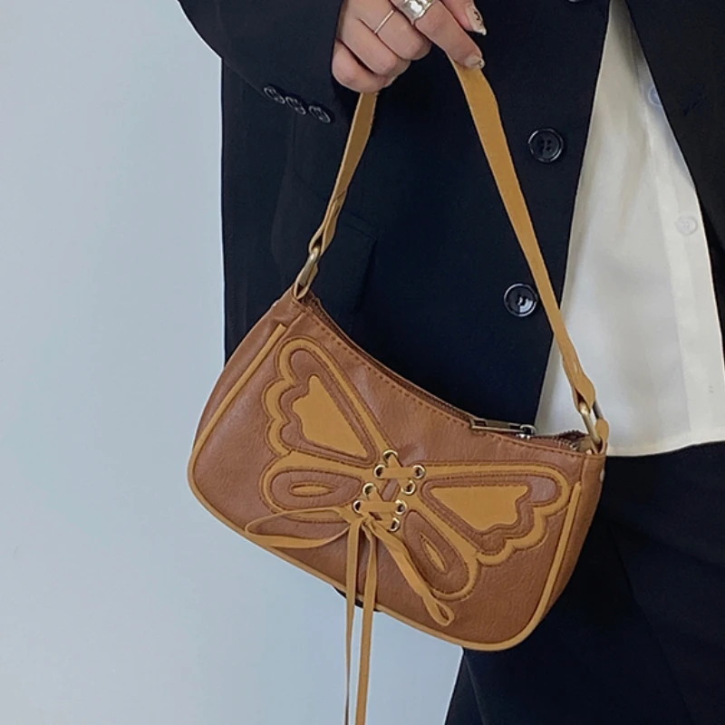 

Retro Underarm Bag for Women Trendy Hot Girls Small Hobos Shoulder Bags Female PU Clutch Purse Handbags Armpit Bag