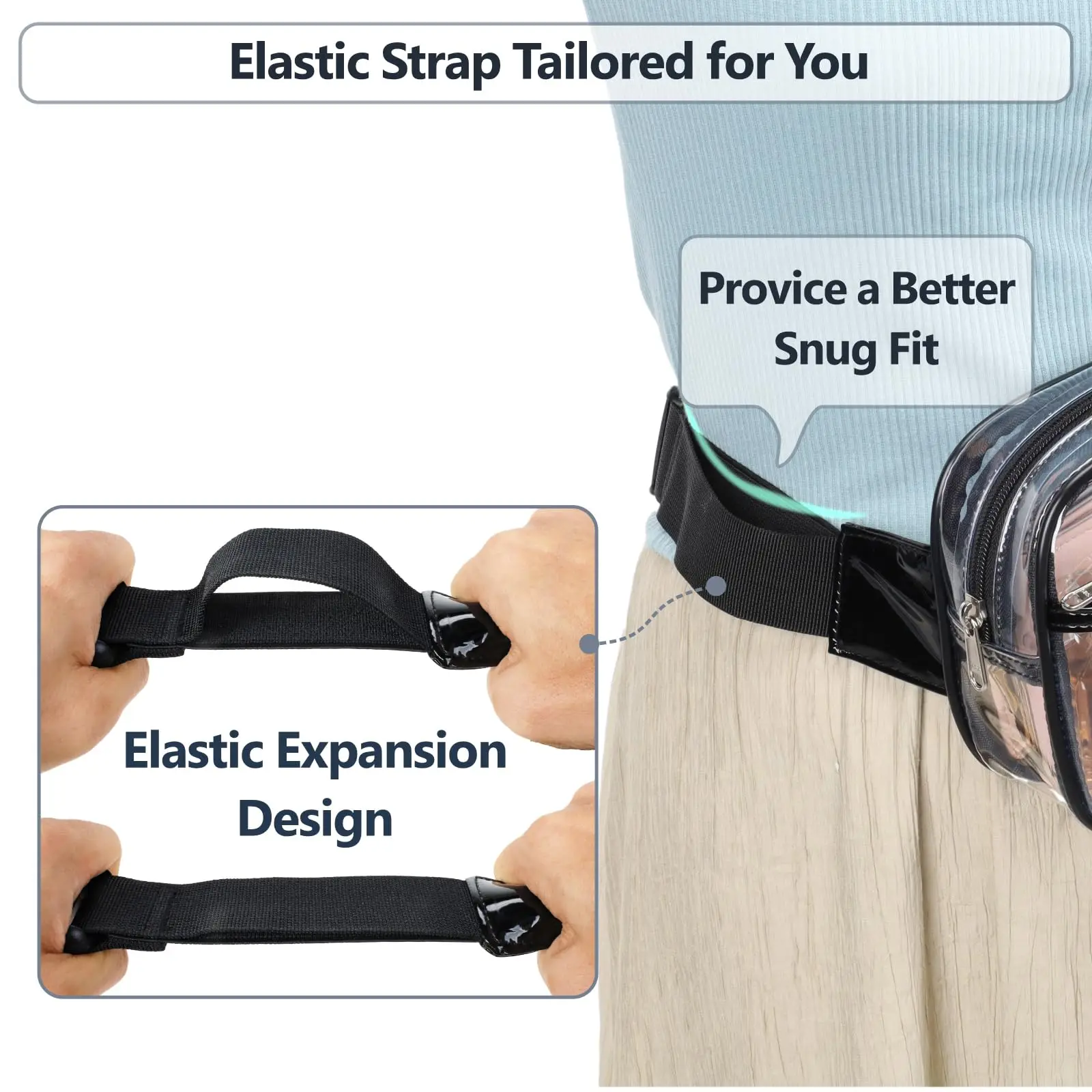 Забавная поясная сумка для женщин и мужчин прозрачная сумочка черного цвета с