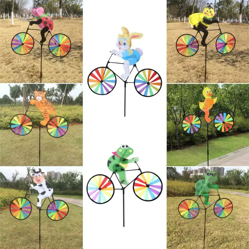 

3D Animal on Bike Windmill Whirligig Yard Decoration Kids Boys Girls