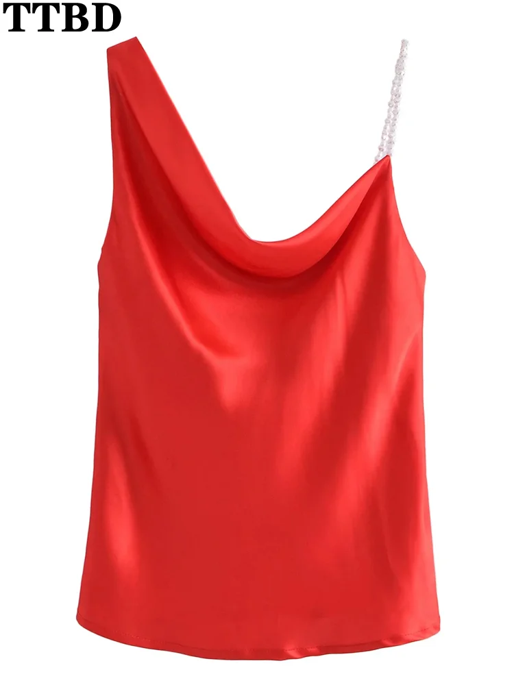 

Женская Асимметричная блузка с открытой спиной и искусственным жемчугом