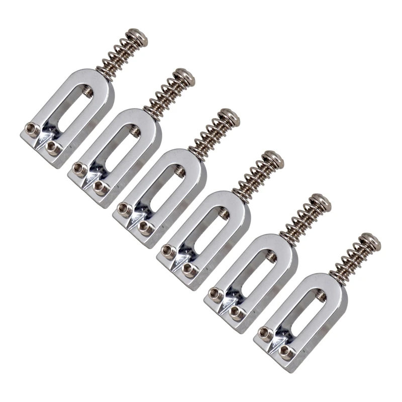 

6 Pcs Metal U-Shaped Guitar Bridge Saddle Ball Roller String Tremolo Bridge Tailpiece Saddles For Electric Guitar Silver