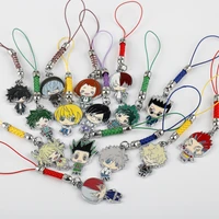 my hero academia anime phone lanyard cartoon character mobile phone straps pendant jewelry keychain accessories rope bracelet