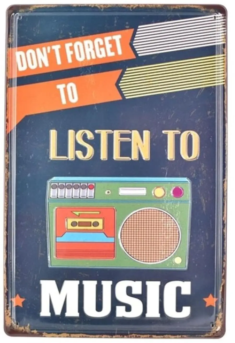 

Жестяной винтажный настенный постер с изображением музыкальной гитары и скалы, железная живопись, 12*8 дюймов