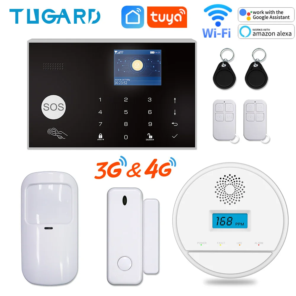 

TUGARD Alarm System for Home Security WiFi GSM 3G/4G Wireless Tuya Smart Home Control Motion Detector Smoke Door Window Sensor