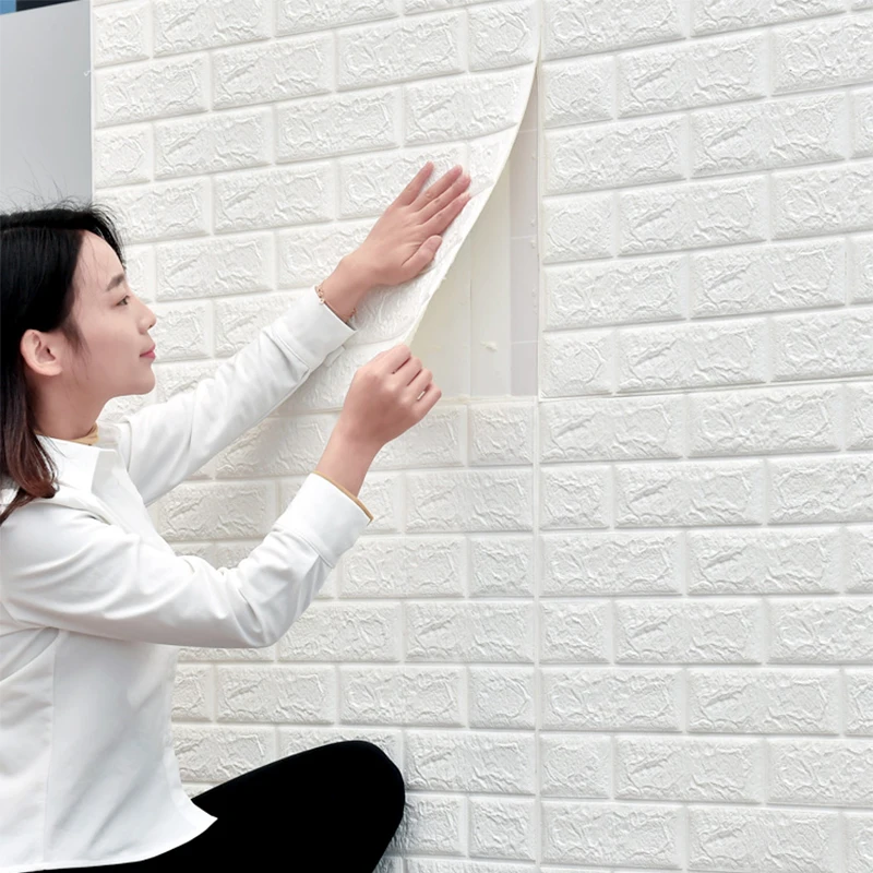 

10M 3D Wallpaper Brick Wall Stickers Decor Foam Wall Covering Wall Sticker for Living Room DIY Background