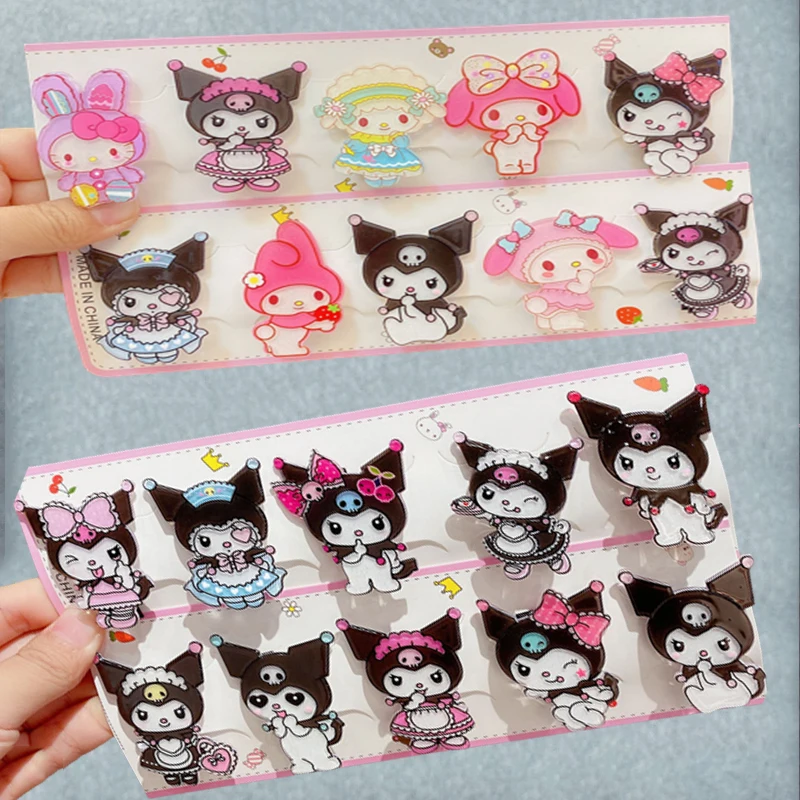 

Заколка для волос Sanrio Kt Cat Melody, 10 шт./компл., милые заколки Linabell, модные детские аксессуары для волос для девочек, заколки для волос, зажимы для ...