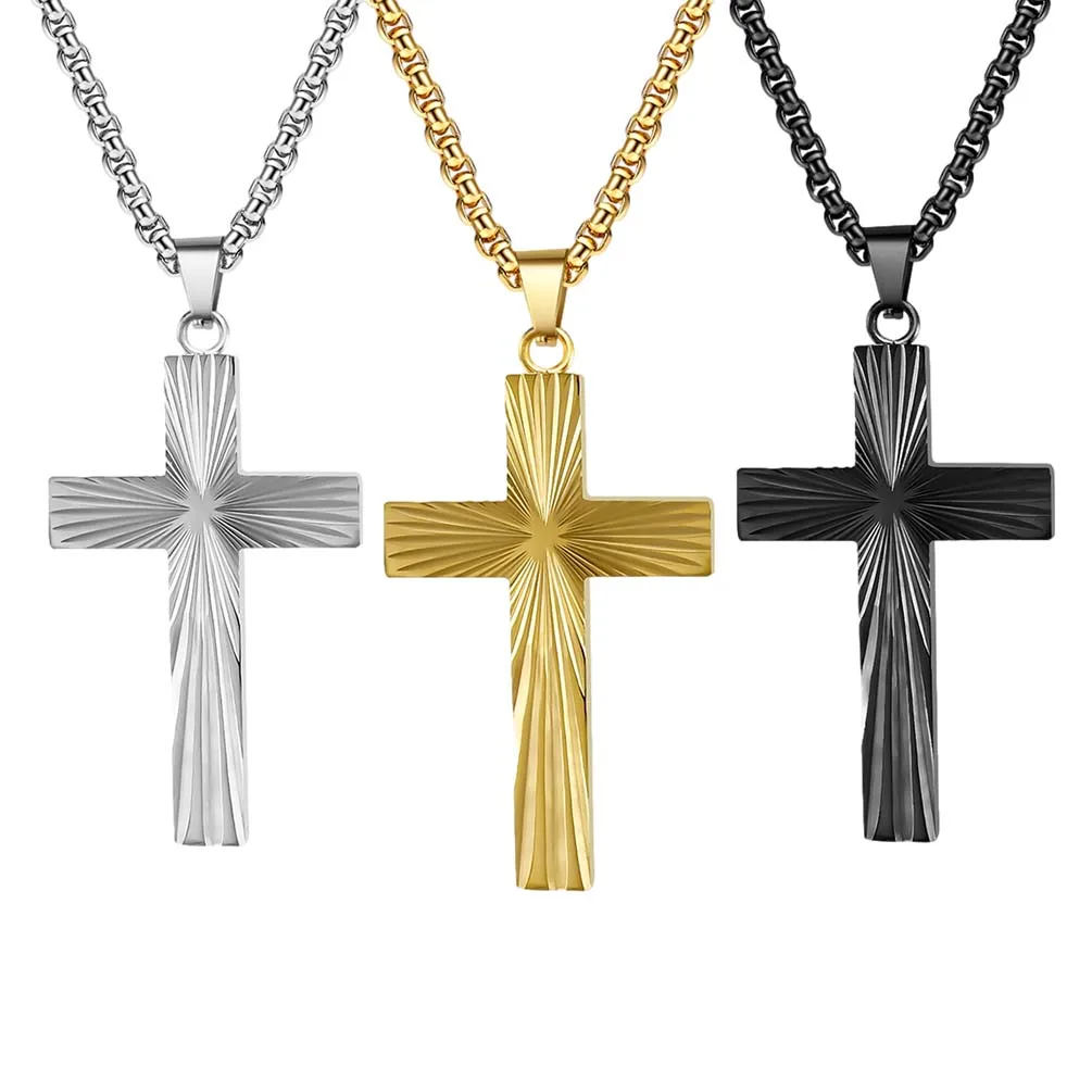 

Stainless Steel Cross Pendant Necklace for Men Hip Hop Link Chain Necklaces Women Trendy Jewelry Punk Party Accessories