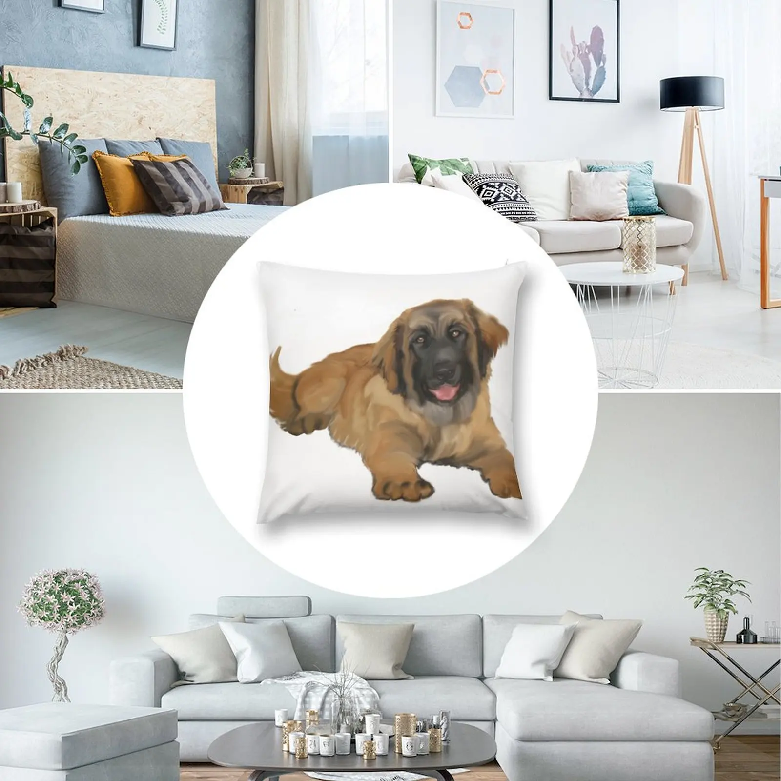 Детская подушка-чехол для щенка leonбергера