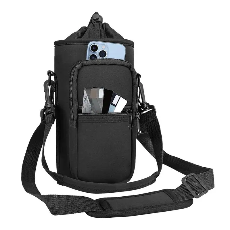 

Sports Water Bottles Pouch Bag Sleeve Carrier Holder With Shoulder Strap Carrying Pouch Bag For Hiking Cycling Fitness