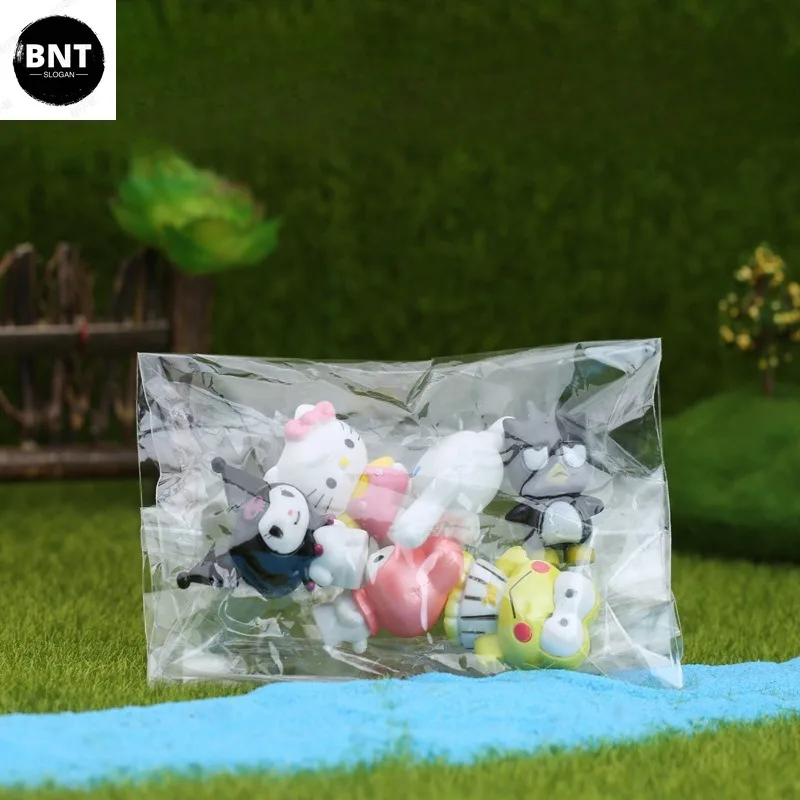 6 шт., декоративные куклы, аниме фигурки Kuromi Cinnamoroll Q, фигурные украшения для торта, модель, детские подарки на день рождения (art.: 3920c71ca24bf) - 3920c71ca24bf