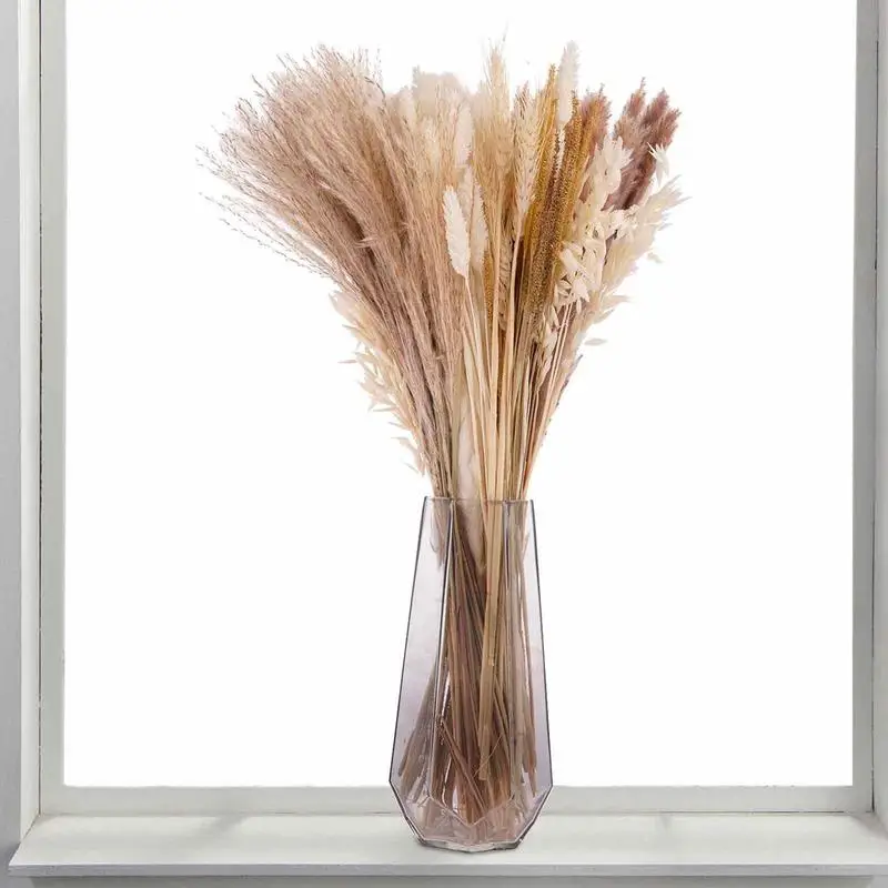 

Pampas Grass Dried Pampas Grass Bouquet 100Pcs Wedding Flowers Fall Home Decor Flowers Add Warm Cozy Feeling Shaggy Fluffy Dried