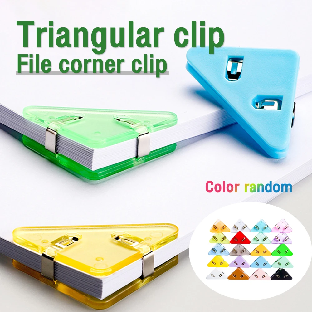 

5pcs Mini Corner Clips Triangle Page Holder Paper Clip File Index Photo Clamp Binder Clips Office School Desktop Organizer